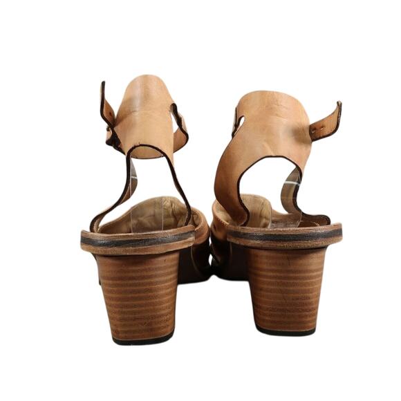 Michael Jolie Shoes Womens 40.5 Heel Sandals Leather Fashion Ankle Strap Brown - Picture 5 of 16